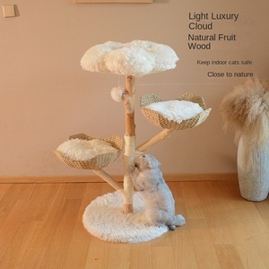 <span class=keywords><strong>Arbre</strong></span> <span class=keywords><strong>à</strong></span> <span class=keywords><strong>chat</strong></span> en <span class=keywords><strong>bois</strong></span> naturel en gros avec paniers en rotin |   Tour <span class=keywords><strong>à</strong></span> <span class=keywords><strong>chat</strong></span> multi-niveaux faite <span class=keywords><strong>à</strong></span> la main pour les chats grands et multiples - Product Image 6
