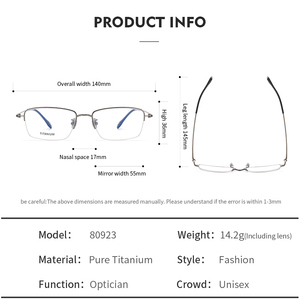 80923 bán buôn bán không có vành cổ điển hợp thời trang Thiết kế vượt thời gian hình chữ nhật khung quang học unisex Kính mắt khung cho nam giới phụ nữ - Product Image 5