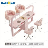 Bureau de Manucure Double Rose Moderne pour Salon d'Ongles, Table de Soins d'Esthétique, Fournitures Professionnelles
