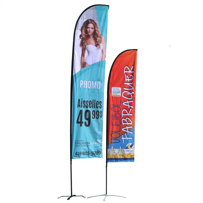 15 футов индивидуальный пляжный флаг наружная цифровая печать рекламный флаг полиэстер рекламные знаки Летающий баннер