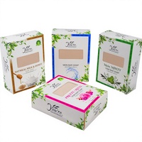 Boîte d'emballage de savon liquide recyclable en carton ivoire avec logo personnalisé en relief