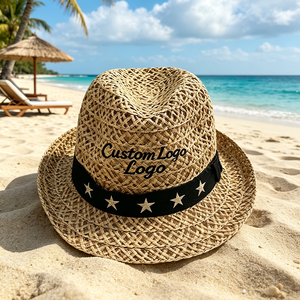 Wholesale <b>Straw</b> Fishing <b>Hat</b> Custom Logo Breathable Wide Brim Woven Fishing <b>Straw</b> <b>Hats</b> - Product Image 1