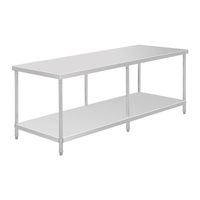 Table de travail de cuisine commerciale assemblée robuste sur mesure en acier inoxydable pour hôtel restaurant