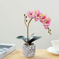 Plante d'orchidée Phalaenopsis artificielle en pot, fausse orchidée papillon avec pot pour la décoration de la maison, de la table ou du bureau