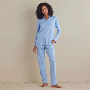<span class=keywords><strong>Pigiama</strong></span> da <span class=keywords><strong>Donna</strong></span> in 100% Cotone <span class=keywords><strong>Blu</strong></span>, Set Due Pezzi, Abbigliamento da Notte e da Casa, Personalizzabile, ODM - Product Image 1