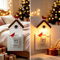 Vente en gros de lumières de Noël en verre à brancher, 360 °   Lampe de table LED à lumière douce et chaude avec prise rotative, idée cadeau pour la décoration de la maison