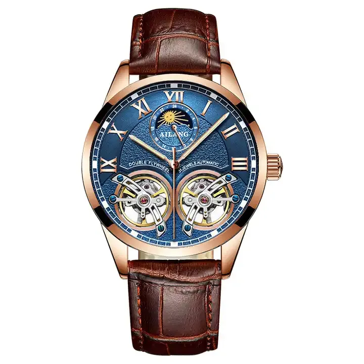 Men's Micro-Rotor Automatic Mechanical Watch | Ultra-Thin Minimalist Leather Strap Luxury Dress Wristwatch