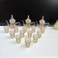 Ensemble de café et de thé en verre borosilicate de style marocain, 5 pièces, avec pot de 800 ml et 4 tasses, portable, pour la maison, cadeau