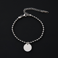 Bracelet personnalisé Ywyougang avec pendentif rond bohème, chaîne en acier inoxydable plaqué or gravable sur mesure pour femme, cadeau