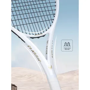 Raqueta de <span class=keywords><strong>Tenis</strong></span> de Fibra de Carbono Kamery de <span class=keywords><strong>Alemania</strong></span> para Adultos y Estudiantes Universitarios, Raqueta Individual con Cuerdas de Nailon, Entrenador de Rebote, Tienda Oficial - Product Image 2