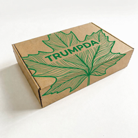 Boîtes d'expédition en carton kraft ondulé écologique avec fermeture éclair et bande de déchirement, logo imprimé, pour vêtements