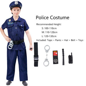 زي ضابط شرطة كبير للأطفال هالوين بدلة مسرح تنكرية للفتيات الشرطة العسكرية فستان فاخر أعلى سترة مكونات - Product Image 2