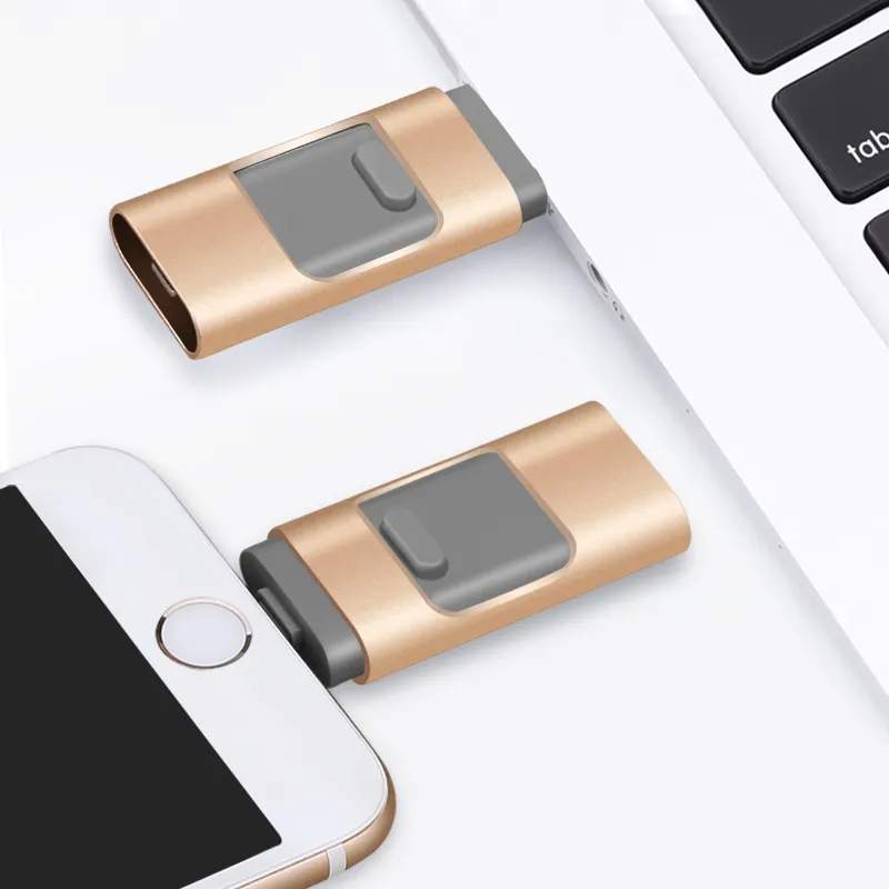 3 In 1 Otg Usb Flash Drive 3.0 Pendrive Class Promotion Swivel No Housing Multifunction Use Cellphone Type C Ios Android PC