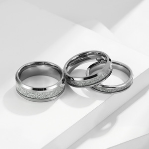 Tungsten Steel Frosting <b>Ring</b> 4mm 6mm 8mm Unisex Engagement Wedding <b>Couple</b> <b>Ring</b> Jewelry - Product Image 2