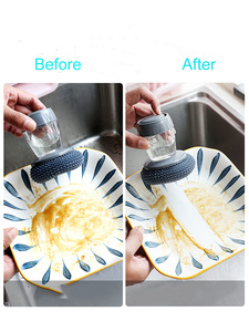 Cepillo para Platos con Dispensador de Jabón, Estropajo de Lana de Acero Antiarañazos para Ollas y Sartenes, Almohadilla de Fregado - Product Image 4