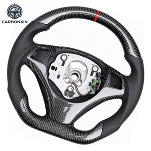 Volante Deportivo de Cuero, Accesorios Personalizados para E82/E87/E90/E92/E93 320i/325i M5 2005-2012, Fibra de Carbono Real para Automóvil - Product Image 6