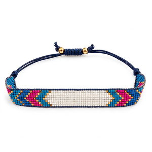 Bracelet perlé à motif de lettres d'amour, style bohème, cordon réglable, bijoux unisexes, design multicolore - Product Image 1