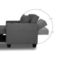Canapé-lit pliable gris foncé pour salon, canapé convertible en lit pour petit appartement