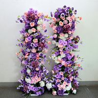 Vente en gros d'arrangements floraux en soie violette, rose et blanche, centre de table de mariage et décoration, fleurs artificielles