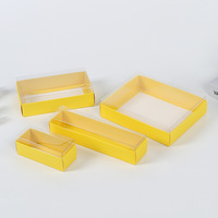 Boîtes d'emballage pour biscuits et cupcakes en papier biodégradable de qualité alimentaire FDA, avec fenêtre en PET, style pliable avec poignée, pour aliments en conserve