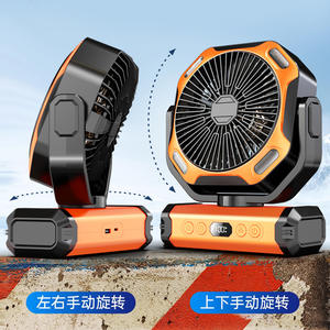 Ventilador Portátil para Camping con Luz, Batería Recargable, Color Naranja, Motor DC, Larga Duración de 8-12 Horas, Montable en Pared - Product Image 3