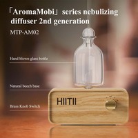 Diffuseur d'huiles essentielles naturelles en hêtre HIITII, diffuseur de luxe silencieux rechargeable, diffuseur nébulisant sans eau de qualité supérieure, diffuseur d'arômes pour la maison