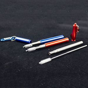 Pailles de voyage télescopiques réutilisables haut de gamme portables, personnalisables avec logo, en acier inoxydable, pliables et rétractables - Product Image 3
