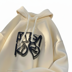 Venta al por mayor personalizado marrón de gran tamaño peso pesado lavado Sudadera con capucha patrón sólido ropa de calle de invierno con estampado Puff - Product Image 1