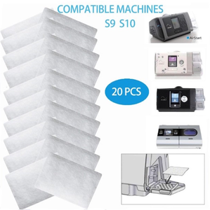 适用于带有2个1/8 “x 1 3/8” (54 * 35毫米) 超细一次性过滤床的ResMed S9系列AirSense 10系列CPAP机器 - Product Image 1