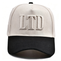 Casquette de baseball pour hommes en coton structuré, vierge, avec logo brodé 3D, personnalisable, de haute qualité, marque privée, OEM, style A-frame, vente en gros