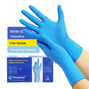 قفازات طبية من النتريل خالية من البودرة باللون الأزرق الداكن - Product Image 5