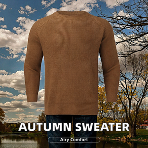 เสื้อสเวตเตอร์เข้ารูปแขนยาวสำหรับผู้ชายดีไซน์คอกลมระบายอากาศได้ดี100% ผ้าโพลีเอสเตอร์เลือกโลโก้ได้ตามต้องการสำหรับฤดูใบไม้ร่วง - Product Image 2