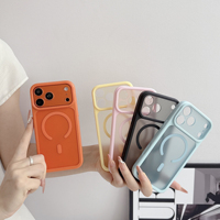 Accesorios para Teléfono TPU Mate al por Mayor de Saiboro para 17 Pro, Funda Magnética Translúcida Antiarañazos para iPhone 16 15 14 13