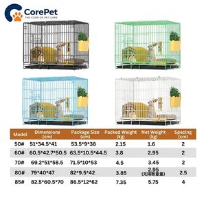 <span class=keywords><strong>Cage</strong></span> pliable pour lapins et chats en métal <span class=keywords><strong>avec</strong></span> plateau en plastique, pour intérieur/extérieur, facile à nettoyer, portable, à structure dense, toutes saisons - Product Image 6