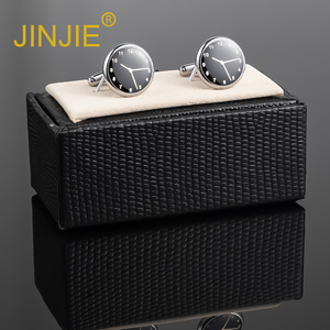 Trong Kho Chất Lượng Cao Chú Rể Màu Đen Đồng Hồ Hình Kim Loại Nút Khuy Măng Sét Cho Người Đàn Ông Áo Sơ Mi - Product Image 4