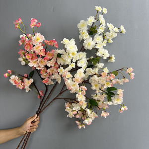 Fleurs artificielles réalistes en soie, branches <span class=keywords><strong>de</strong></span> cerisier à 5 branches, 100 cm, décorations pour la fête des pères et le Nouvel An - Product Image 1