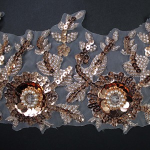 Các nhà máy trực tiếp bán Sequins với hạt, Pháp Hoàng Gia phi tần với vàng ren TRIM - Product Image 3