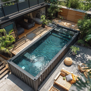 Piscina di Lusso in Container da 20 Piedi, Piscina Fuori Terra Prefabbricata <span class=keywords><strong>con</strong></span> Lato in Vetro, OEM ODM - Product Image 2