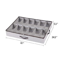 Organisateur de rangement pour chaussures sous le lit, pliable, respirant, écologique, avec fenêtre transparente, capacité de 12 paires, solution de rangement robuste pour armoire