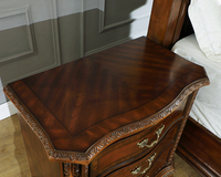 Cadre de lit en bois massif américain, taille king, avec design vintage en bois dur pour chambre à coucher, taille personnalisée disponible