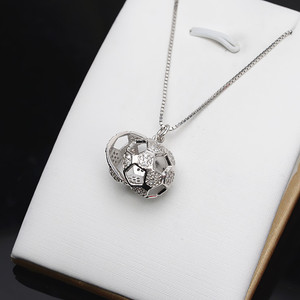 Muses Jewels Vente en gros de bijoux raffinés pour femmes, Pendentif cage en argent sterling S925 à thème football, Accessoires de perles DIY - Product Image 4
