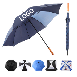 Paraguas de golf grande de 62 pulgadas con mango recto, protección UV, tela de poliéster impermeable, con mango de madera para hombres y mujeres - Product Image 1