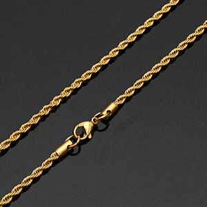 NS1061 로프 체인 목걸이 골드 스테인리스 스틸 남녀공용 - Product Image 5