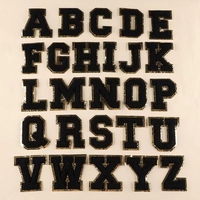 En stock, patchs lettres thermocollants DIY multicolores 8 cm 5,5 cm, lettres alphabet en chenille pailletées pour vêtements