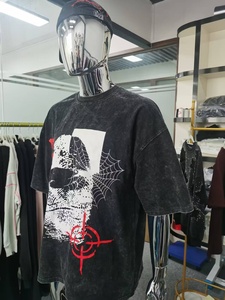 Camiseta Personalizada de Alta Calidad 100% Algodón para Hombre, Hombros Caídos, Estampada, Manga Corta, 240 Gramos, Lavada - Product Image 3