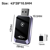 Adaptador Inalámbrico PIX-LINK OEM 2 en 1 para CarPlay y Android Auto, Dongle Inteligente WiFi, Convierte CarPlay con Cable a Inalámbrico