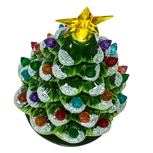 Décoration d'intérieur en gros, arbre de Noël en céramique peint à LED de haute qualité pour la décoration de table - Product Image 2