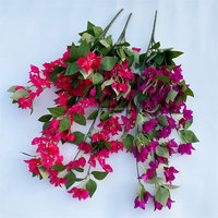 L-044 Fleurs artificielles en soie faites à la main, rouge rose, bougainvillier, décoration murale pour arche de mariage, ornement mural
