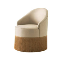 Chaise d'appoint rembourrée haut de gamme avec frange de garniture Chaise longue de salon design unique Chaise de canapé en velours nordique à pompon
