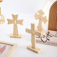Décoration de crèche en bois de pin massif sculpté à la main, croix décorative découpée au laser, ornement chrétien pour l'avent, décoration de table de Noël, cadeau de Noël